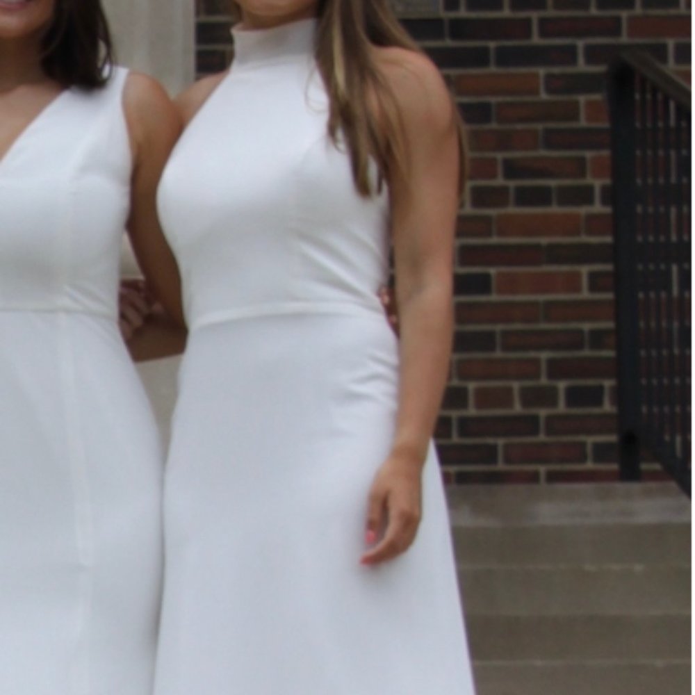 Amsale White Halter Gown